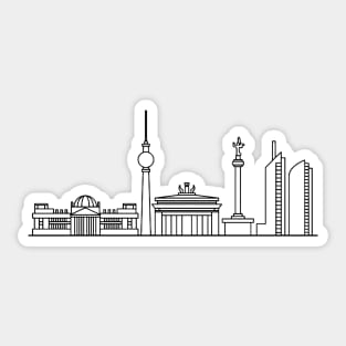 Berlin Skyline in black with details Sticker